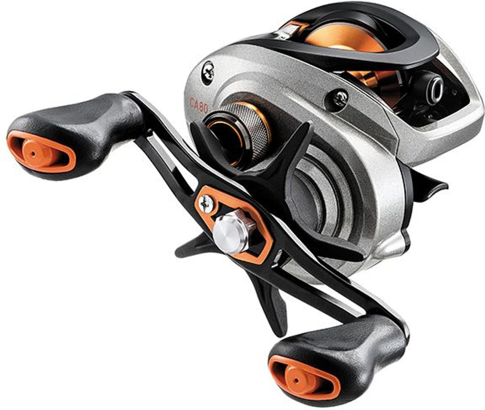 Daiwa CA80XSL casting reel close-up highlighting compact design and smooth casting control