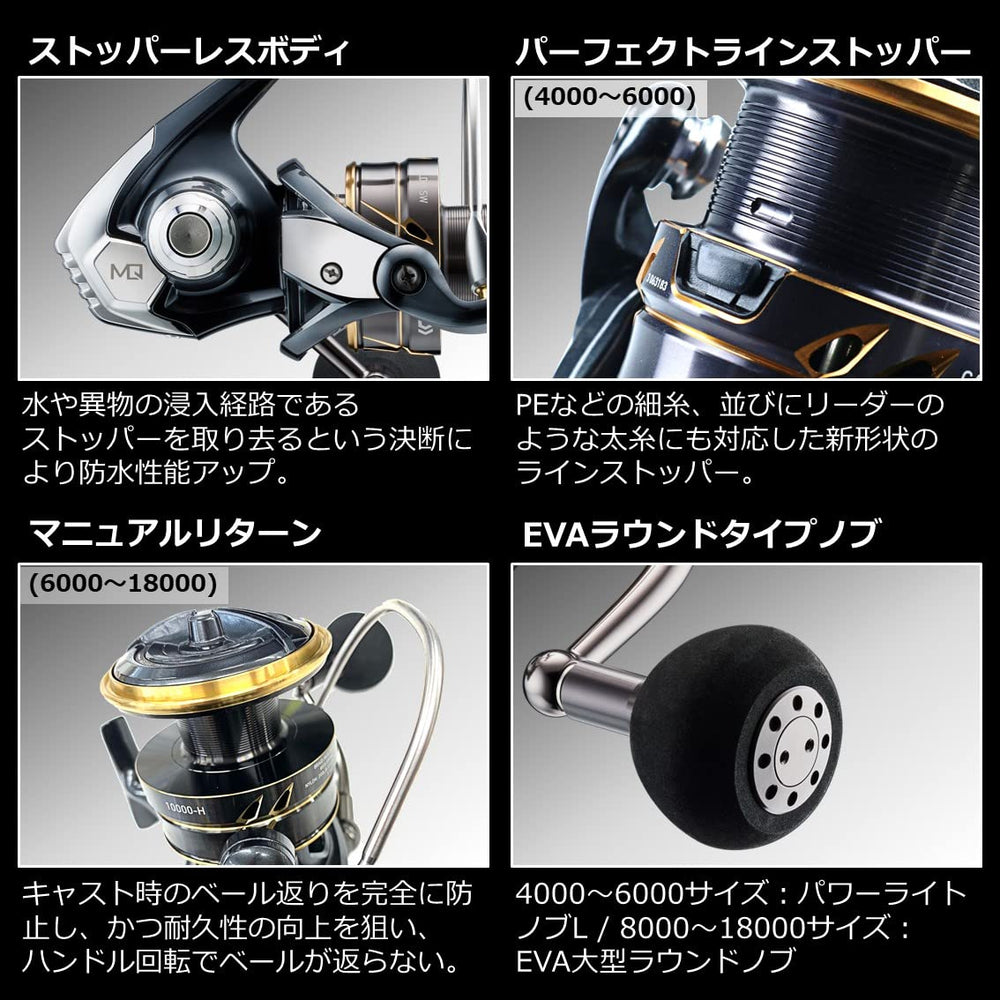 Daiwa Caldia SW 4000D-CXH ergonomic design for balanced casting.