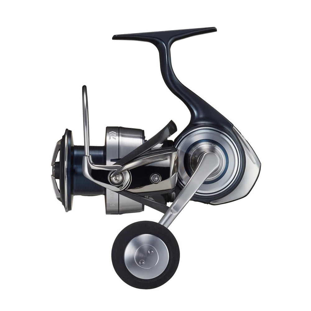 Daiwa Celtate SW 5000-XH front view highlighting rugged alloy body for strong casting