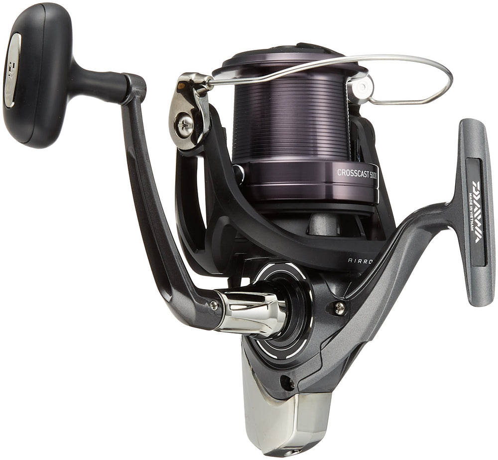 Daiwa Crosscast 5000 rear view emphasizing durable gearing.