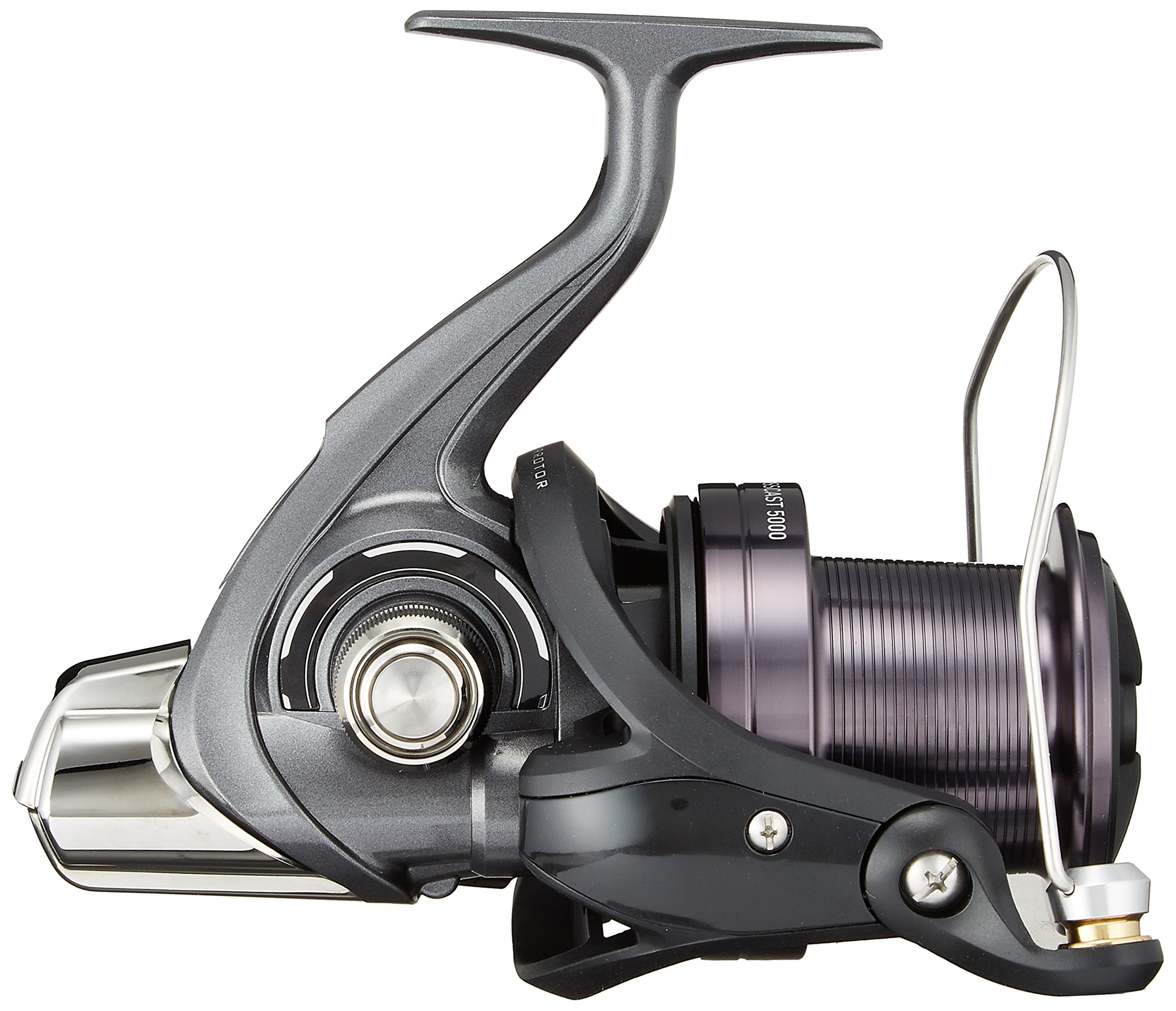 Daiwa Crosscast 5000 reel side profile showing Air Rotor efficiency.