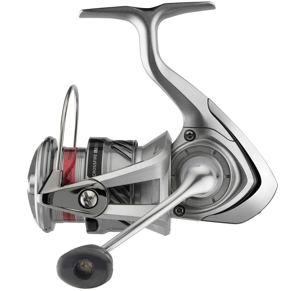 Daiwa Crossfire LT 2000 front view highlighting its lightweight build for all-day fishing
