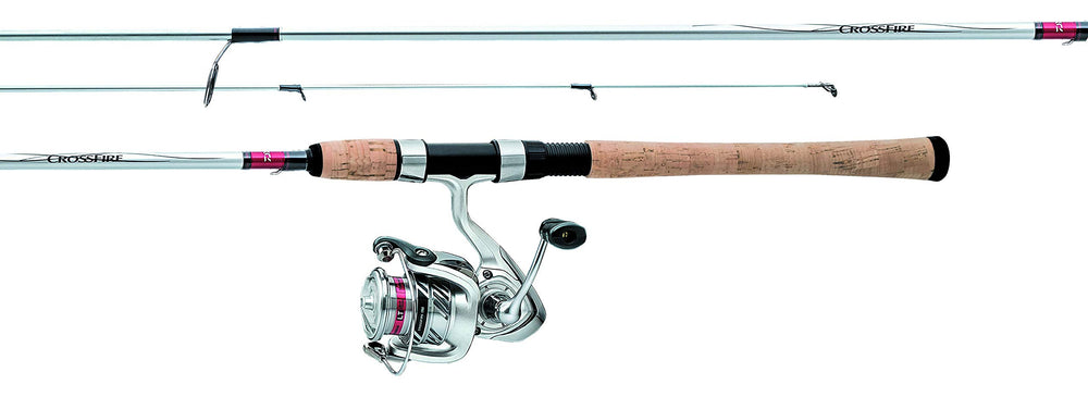 Daiwa Crossfire LT spinning combo with graphite rod for versatile light-tackle fishing.