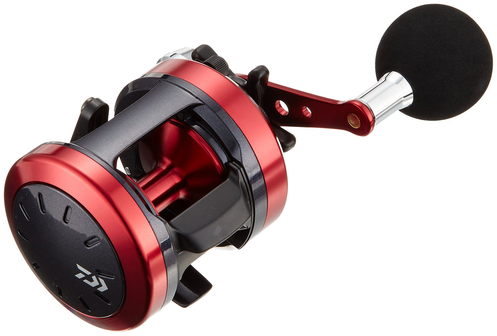 Daiwa Dynastar 250 reel handle close-up shows EVA knob for precise control.