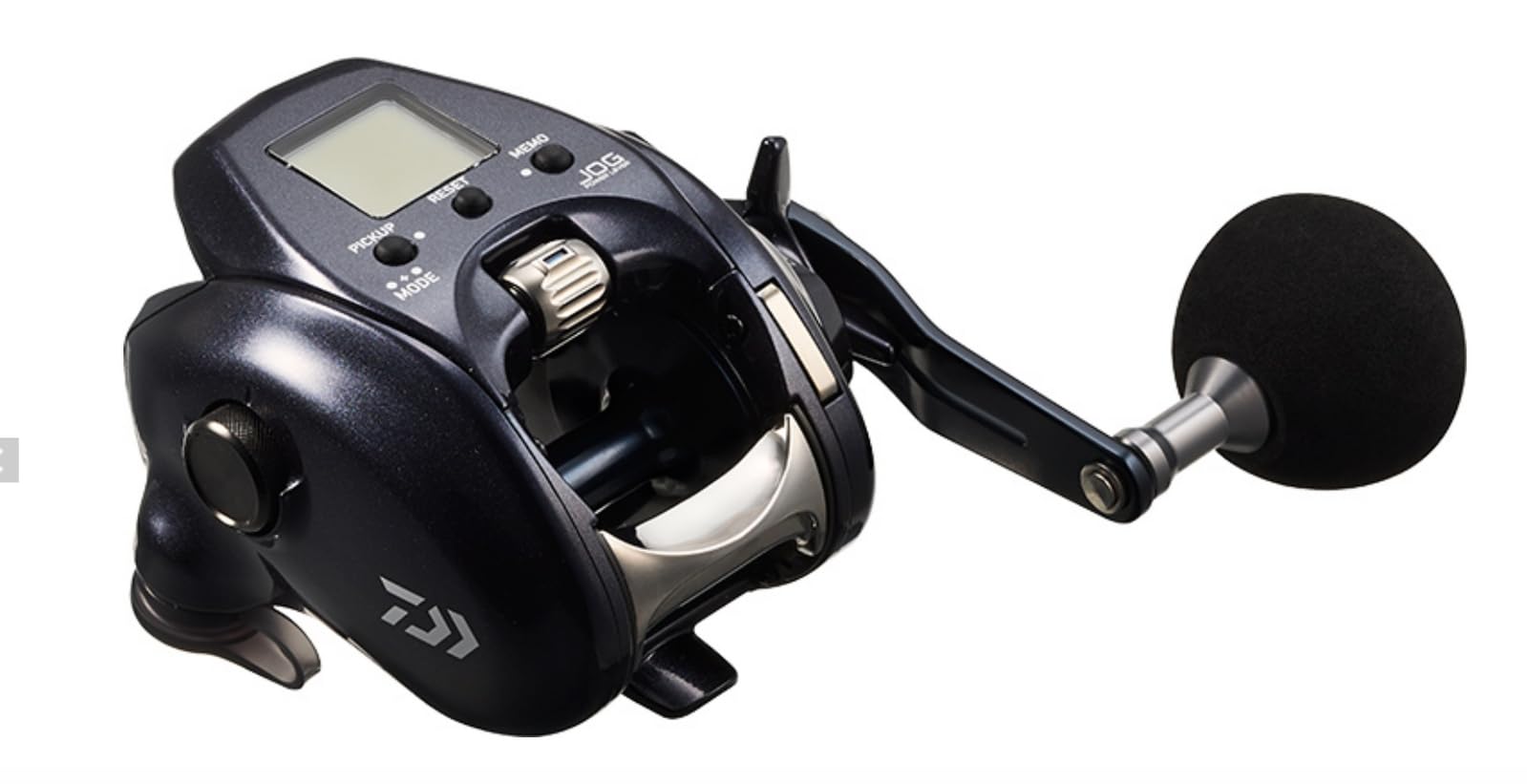 Daiwa Electric Reel 23 Leo Blitz 300J - front view with handle