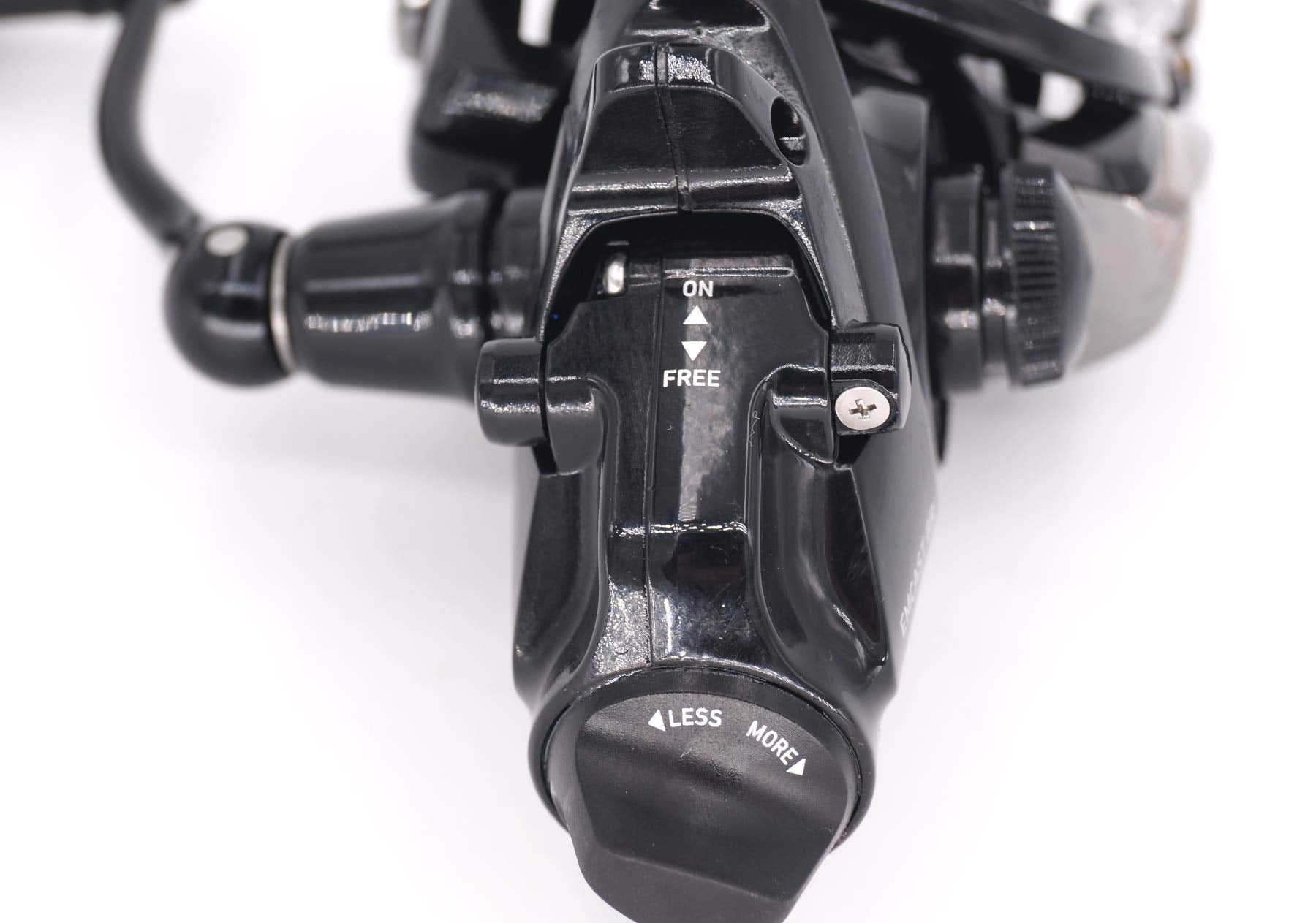 Close-up of ATD drag on Daiwa Emcast Bite N' Run 3000 Black