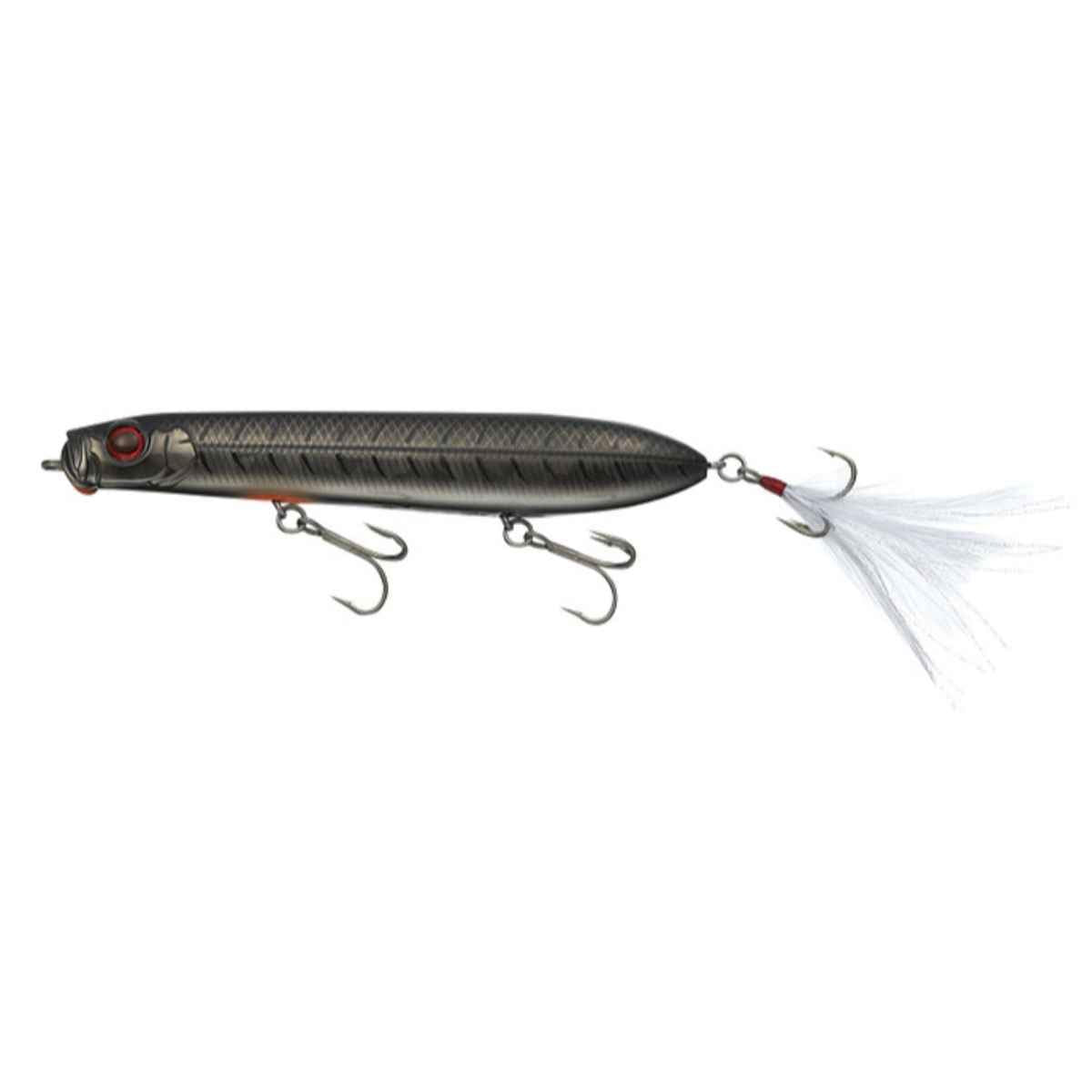 Daiwa Evergreen SB topwater plug in Black Bone with dramatic surface action for bass