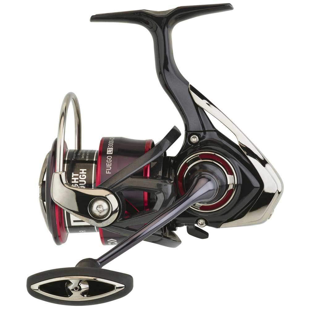 Daiwa Fuego LT 20-3000-C side view highlighting lightweight Zaion V body for durable performance.