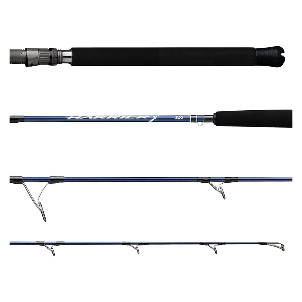 Daiwa HRX58XHS Harrier-X reel seat emphasizes control during long casting.