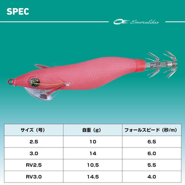 Daiwa Ikame Metal Omorig Emerald Egi 3.0 weight-14g demonstrates steady sinking performance.