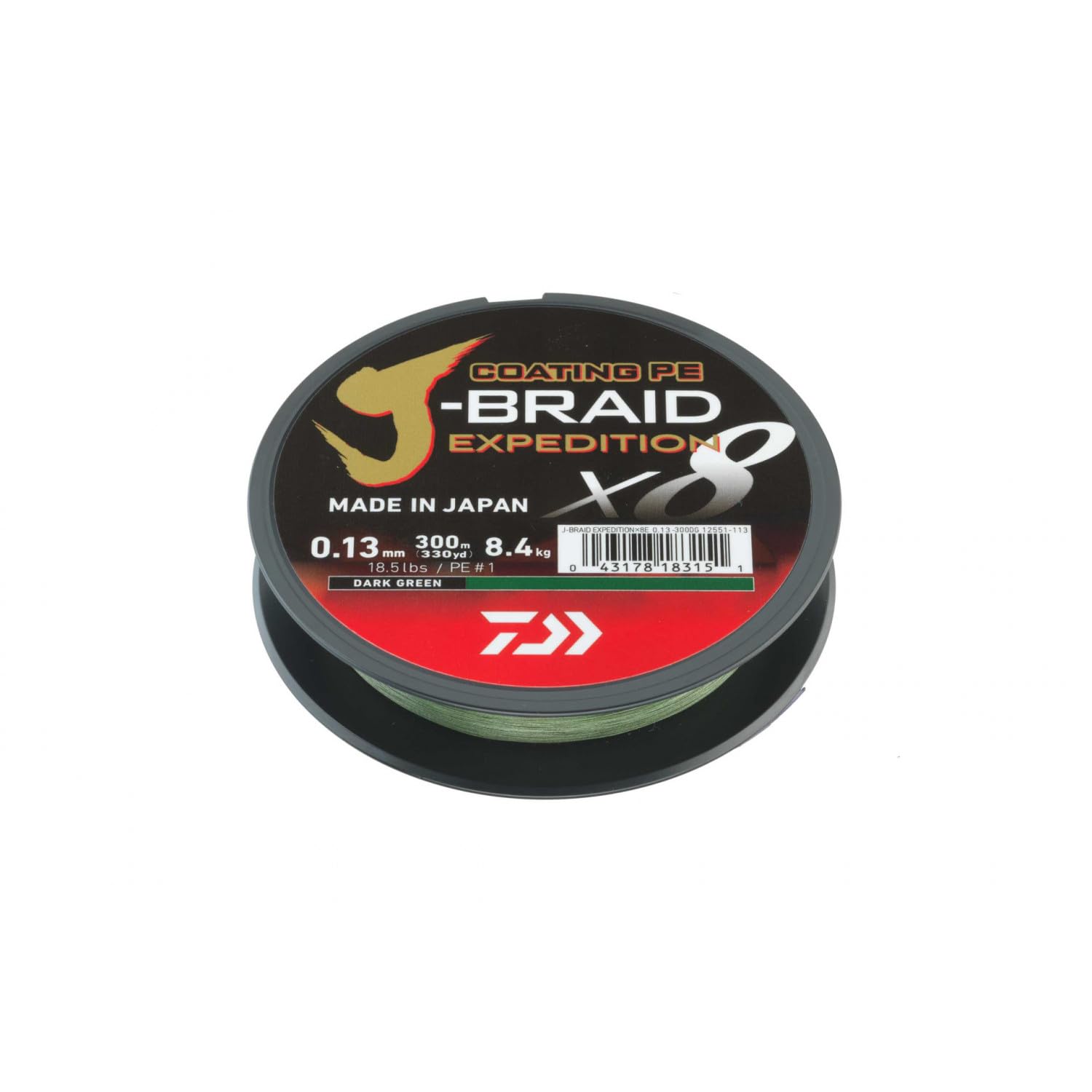Daiwa J-Braid Expedition closeup highlights silicone coating resisting water absorption for longer life.