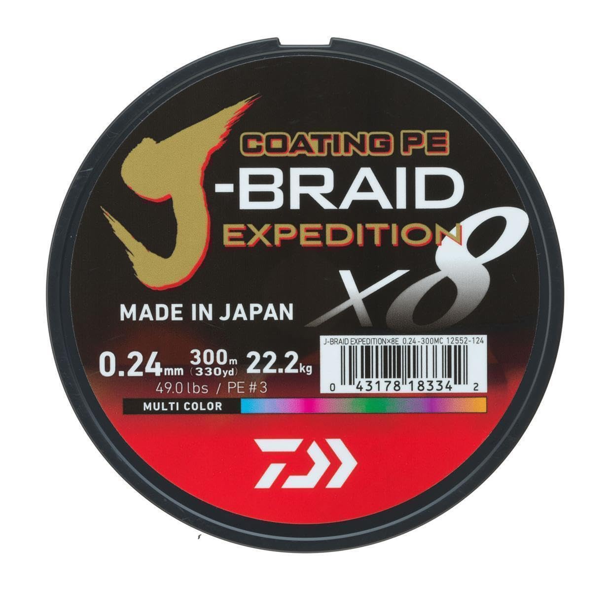 Daiwa J-Braid Expedition X8E 0.10mm diameter shows tight weave for abrasion resistance and precision