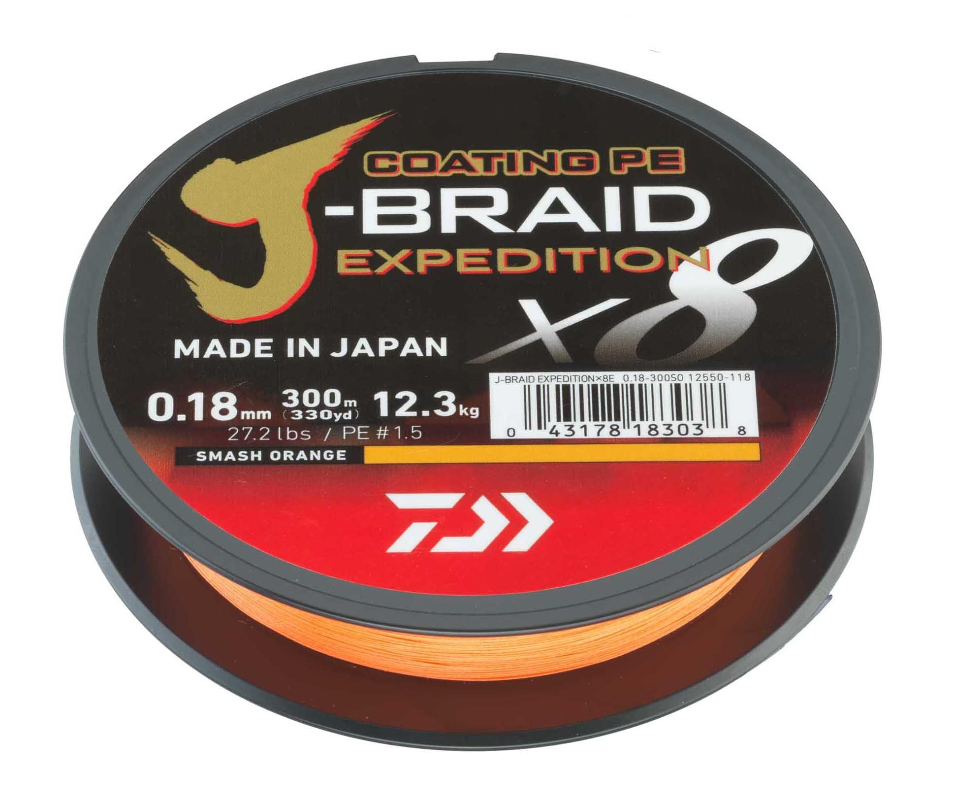 Daiwa J-Braid Expedition X8E silicon coating close-up for enhanced durability and slick feel.
