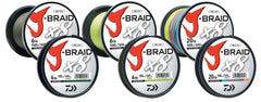 Daiwa J-BRAIDX8 8-carrier Dyneema close-up shows strong, smooth braid for sensitive casting.