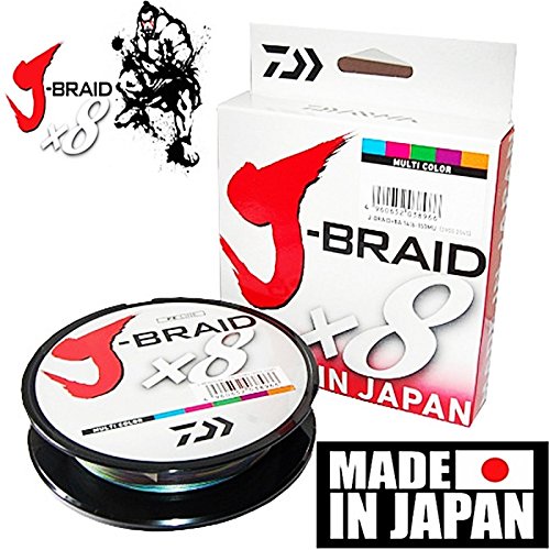 Daiwa J-BRAIDX8 color-change feature highlighting meter-scale depth readiness for quick rigging.