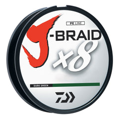 Daiwa J-BRAIDX8 spool dark green for natural tie-ons and snag-free presentations.
