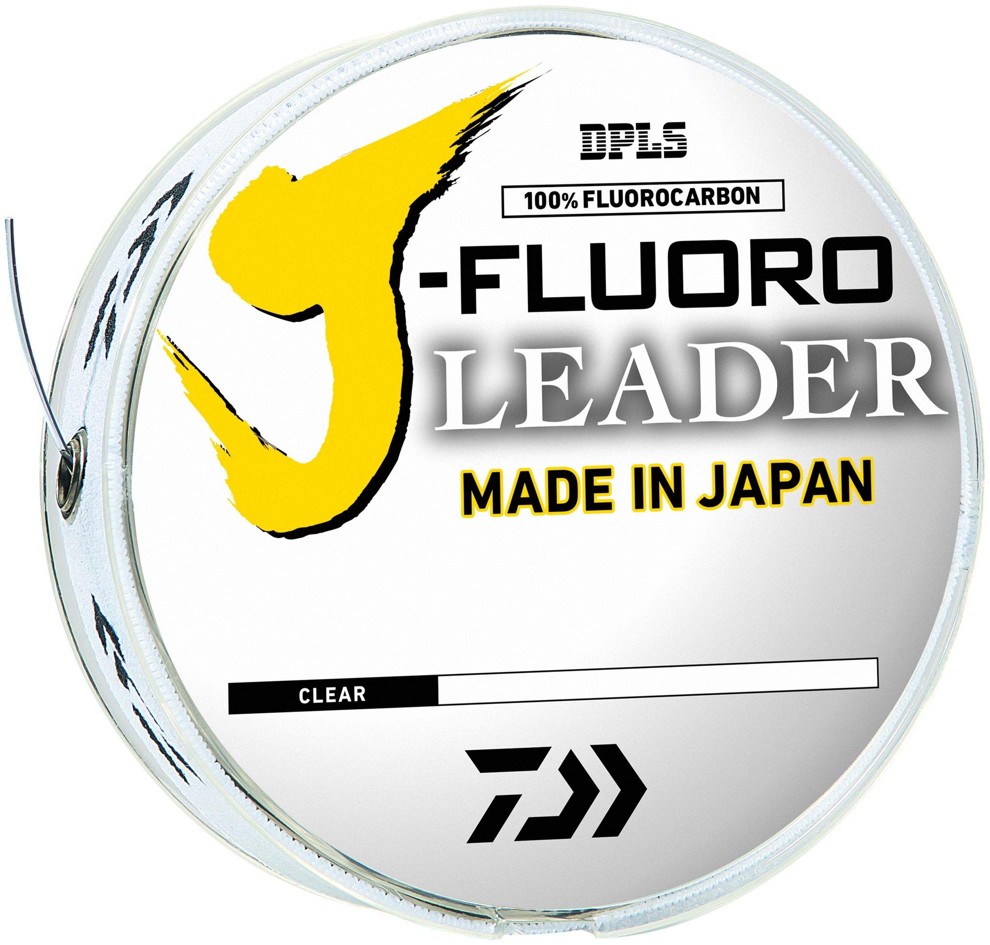 Daiwa J-Fluoro leader, 40lb, near invisible in water for stealthy presentations and abrasion resistance.