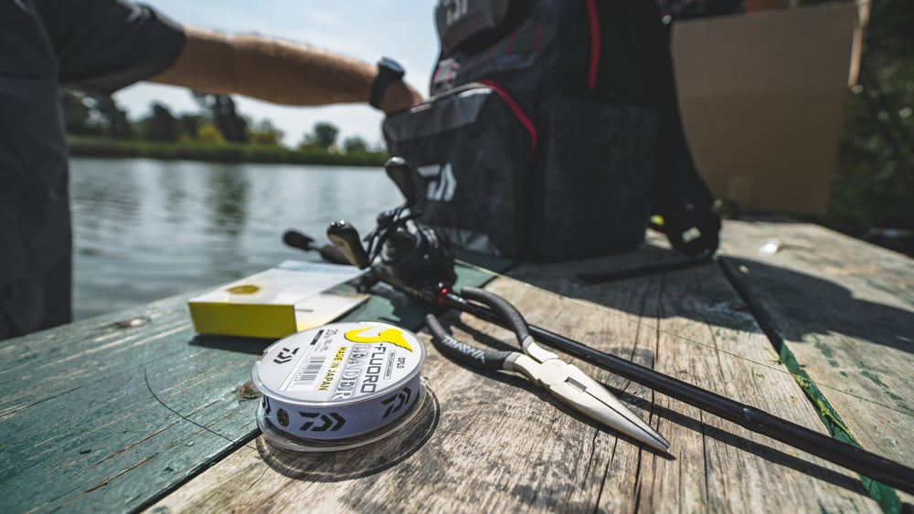 Daiwa J-Fluoro Leader close-up: exceptional consistency and clarity for predictable performance.