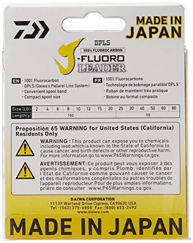 Daiwa J-Fluoro Leader on compact spool: more yardage per spool in the same size.