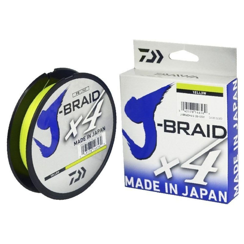 Daiwa J-Braid x4 fluorescent yellow visible line ideal for detecting subtle moves.