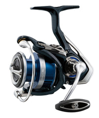 Daiwa Legalis LT Zaion body highlights lighter, tougher frame for long sessions.