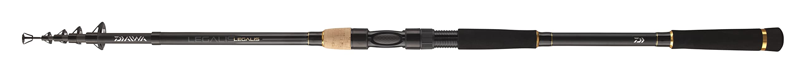 Daiwa Legalis Tele Allround rod extended for versatile casting distances.