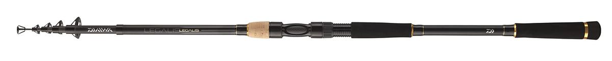 Daiwa Legalis Tele Allround rod extended for versatile casting distances.