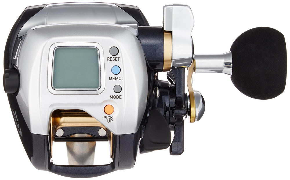 Daiwa Leo Blitz S400 control lever demonstrates adjustable winding speed for precise retrieval.