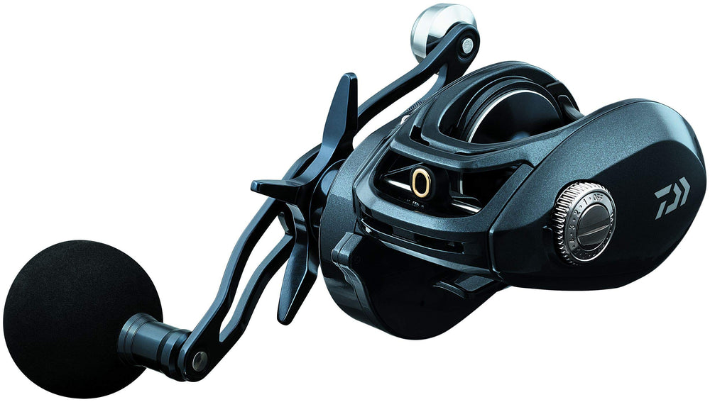 Daiwa Lexa 300 HD emblem closeup showing rugged finish.