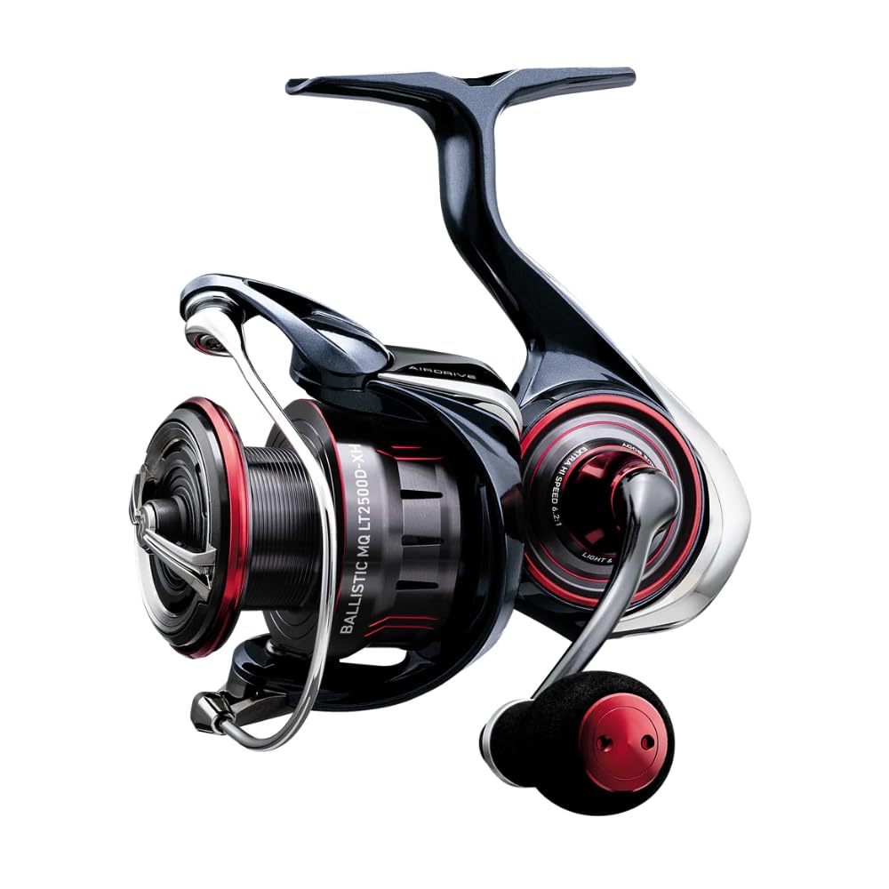 Front view of Daiwa LT Spinning Reel 2025 Ballistic MQ highlighting AIRDRIVE technology