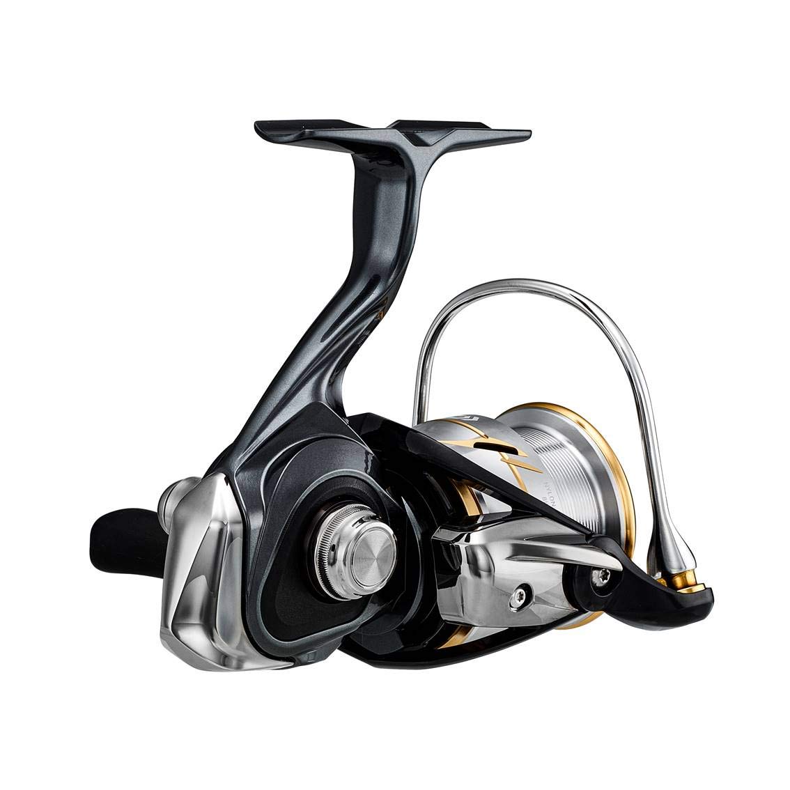 Daiwa LT2500 close-up handle shows lightweight, comfortable grip.