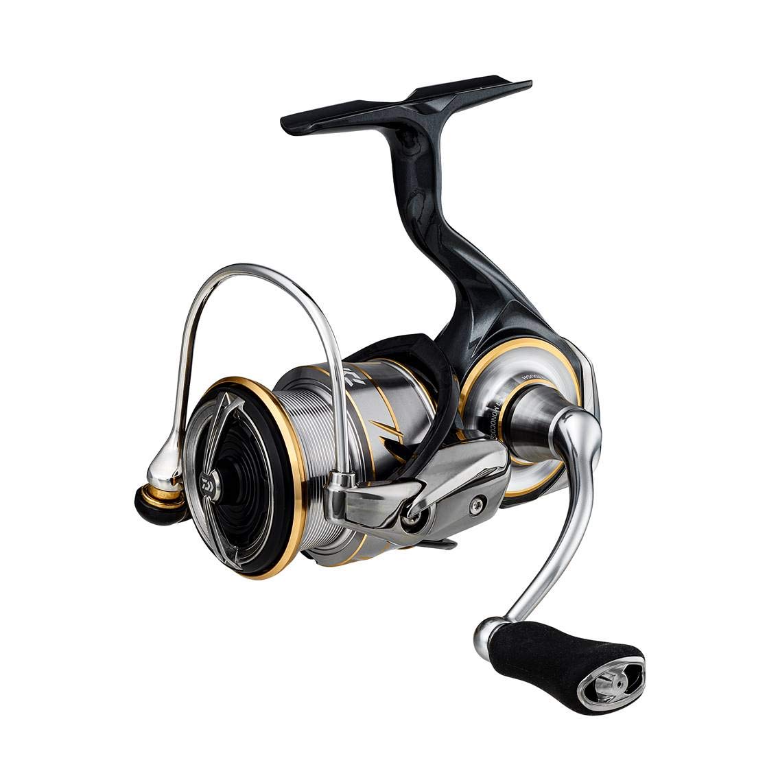 Daiwa LT2500-XH spinning reel front view shows light ZAION monocock design for easy casting