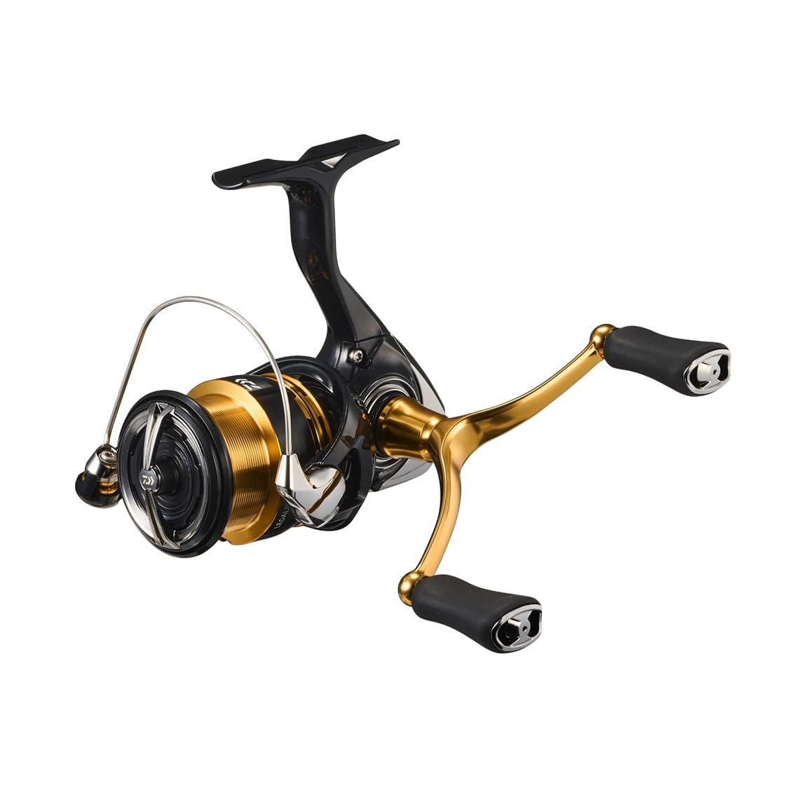 Daiwa LT2500S-DH reel closeup highlighting Air Drive and Zaion V for lightweight comfort.