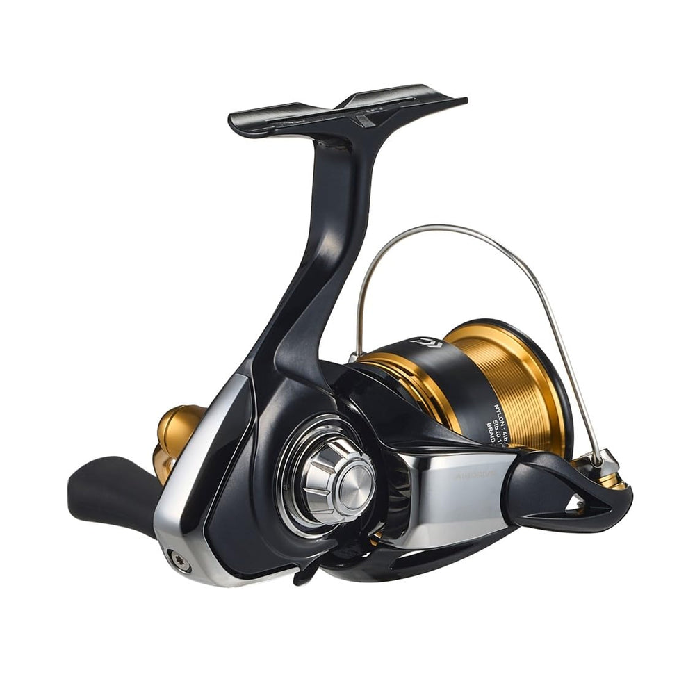 Daiwa LT2500S-XH spinning reel top view highlights compact design.