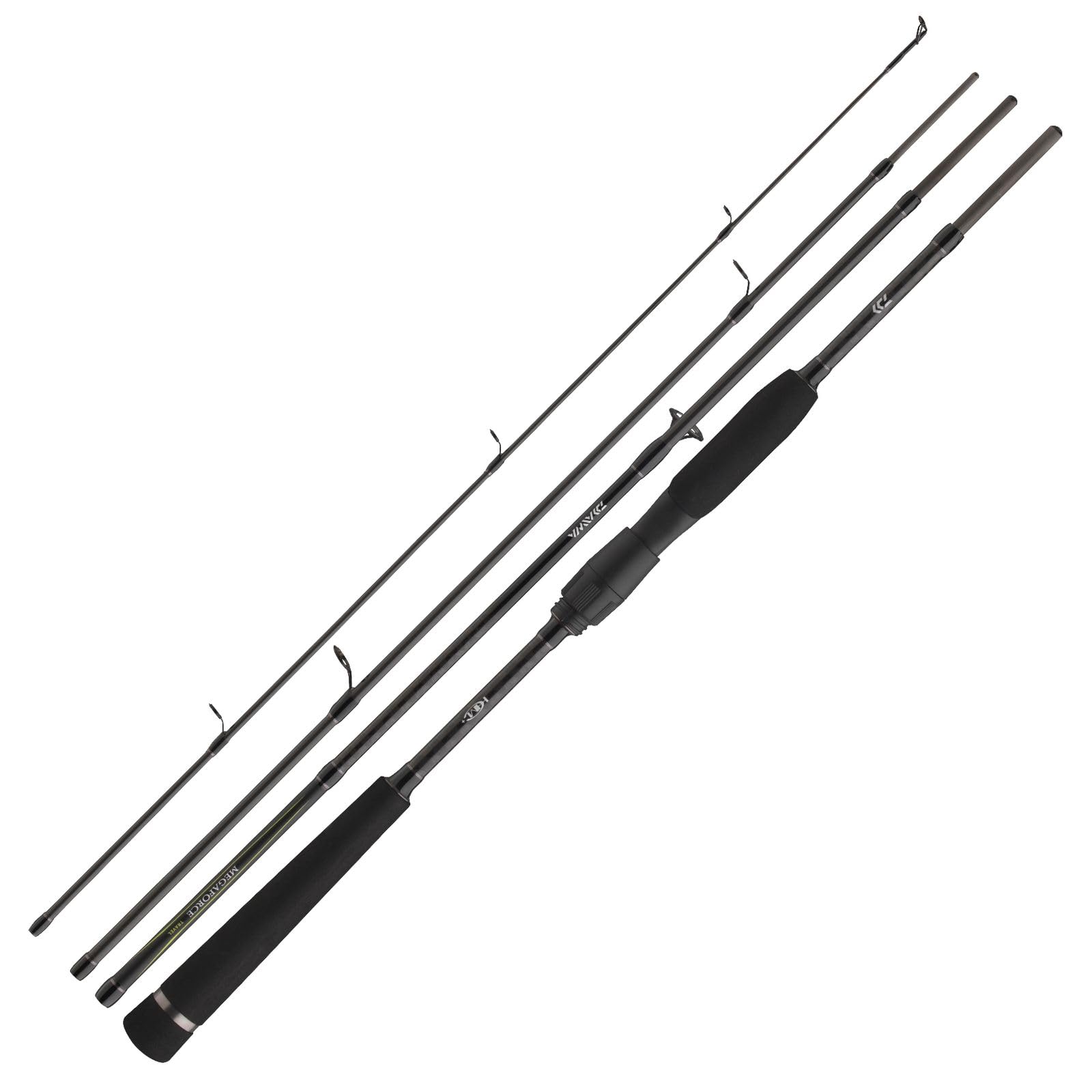 DAIWA Megaforce Travel Rod, assembled for easy transport and quick setup.