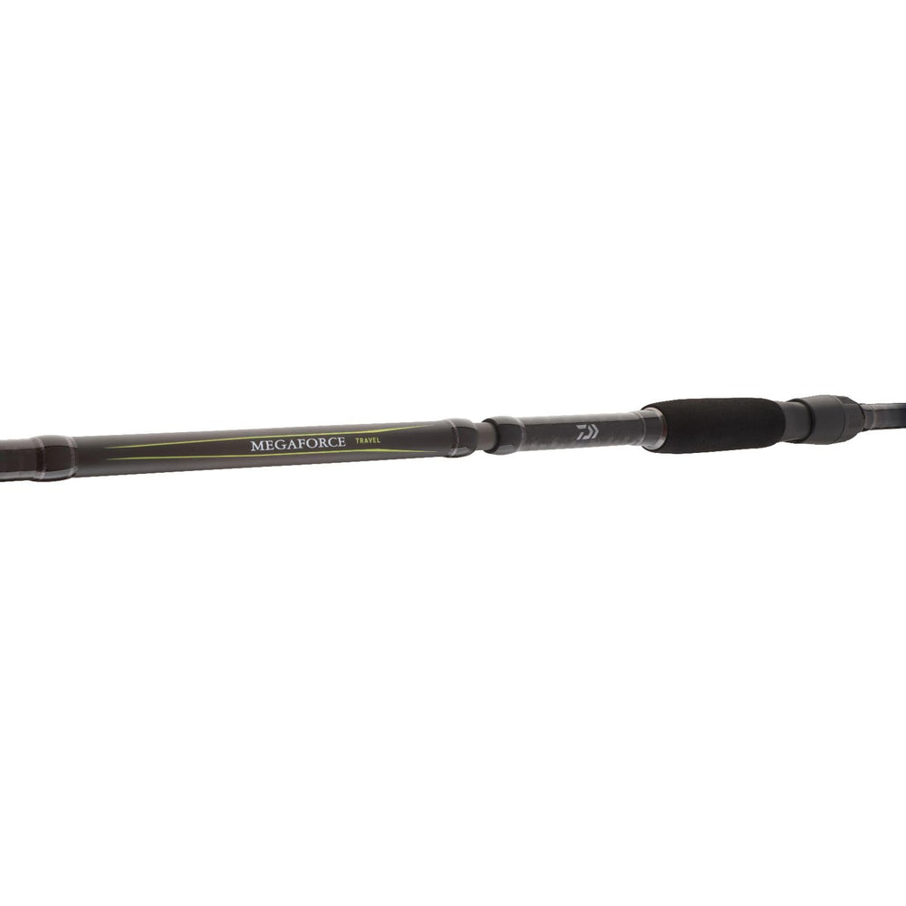 DAIWA Megaforce Travel Rod packed in luggage for travel-friendly casting.