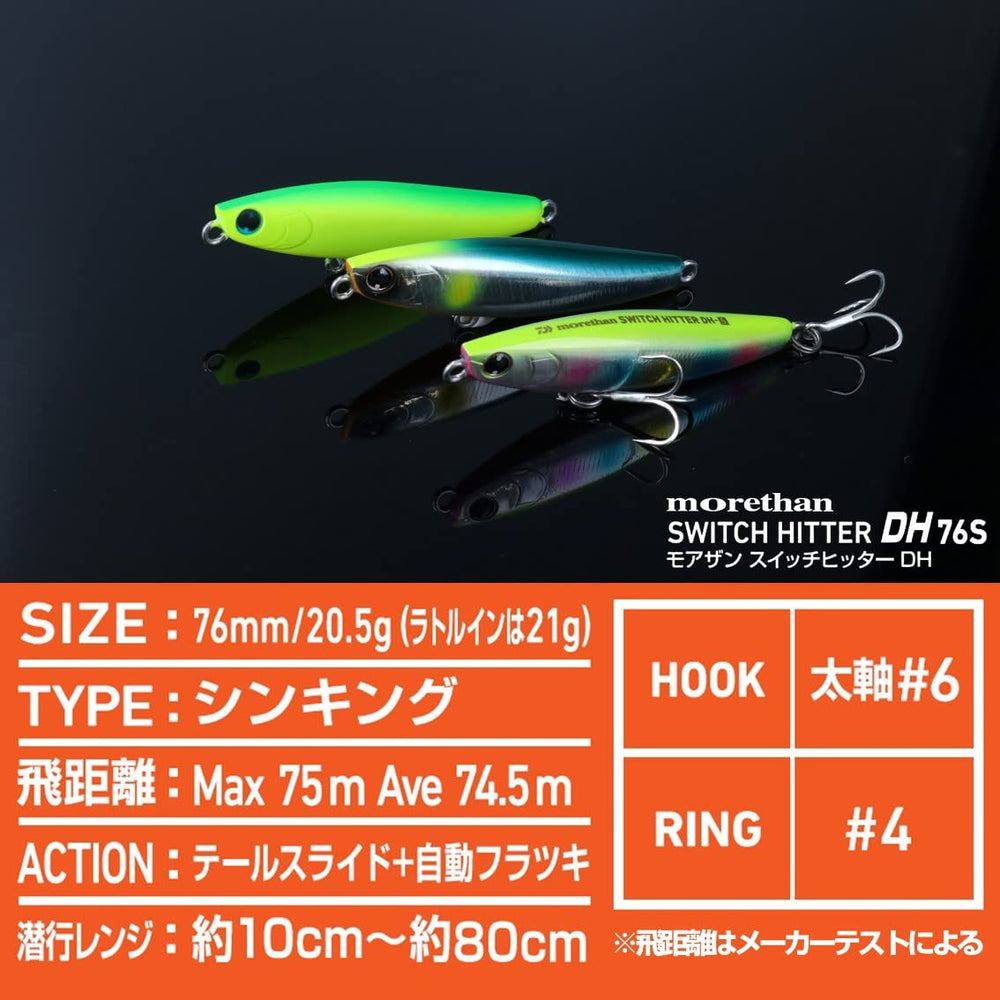 Daiwa Moissanite Switch Hitter DH76S near-surface behavior for shallow water