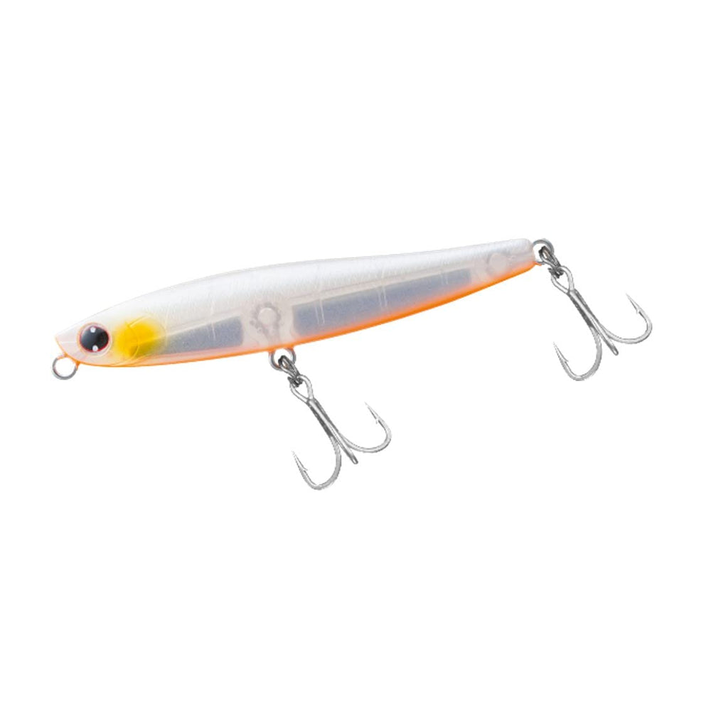 Daiwa Morethan Switch Hitter 97S lure in pearl orange berry attracts sea bass at distance