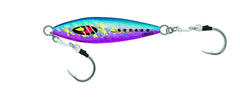 Daiwa MRS260G02 metal jig blue-pink side view, optimized for deep-water casting and lure action.