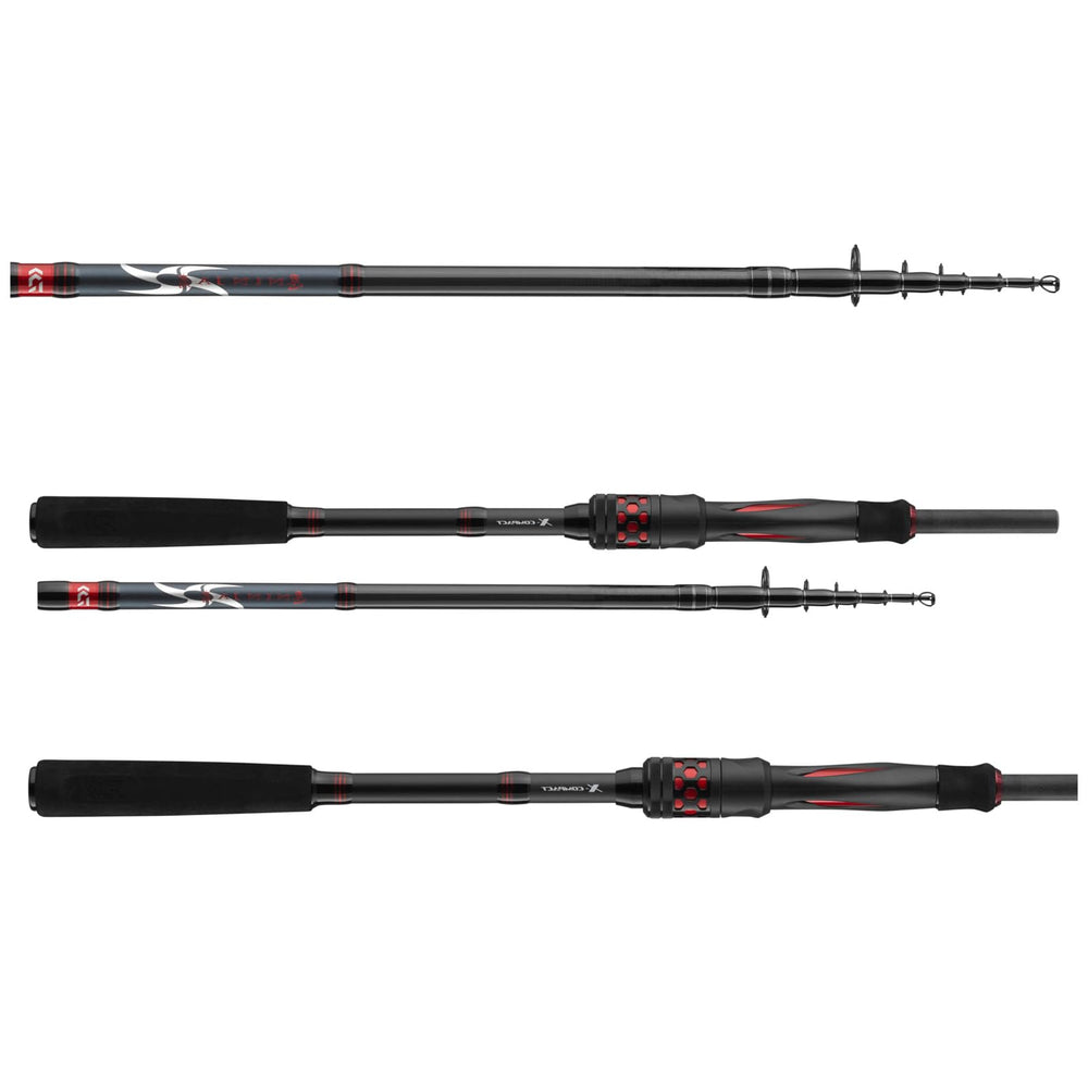 Daiwa Ninja X-Compact Spin 769M casting action highlighting precision.
