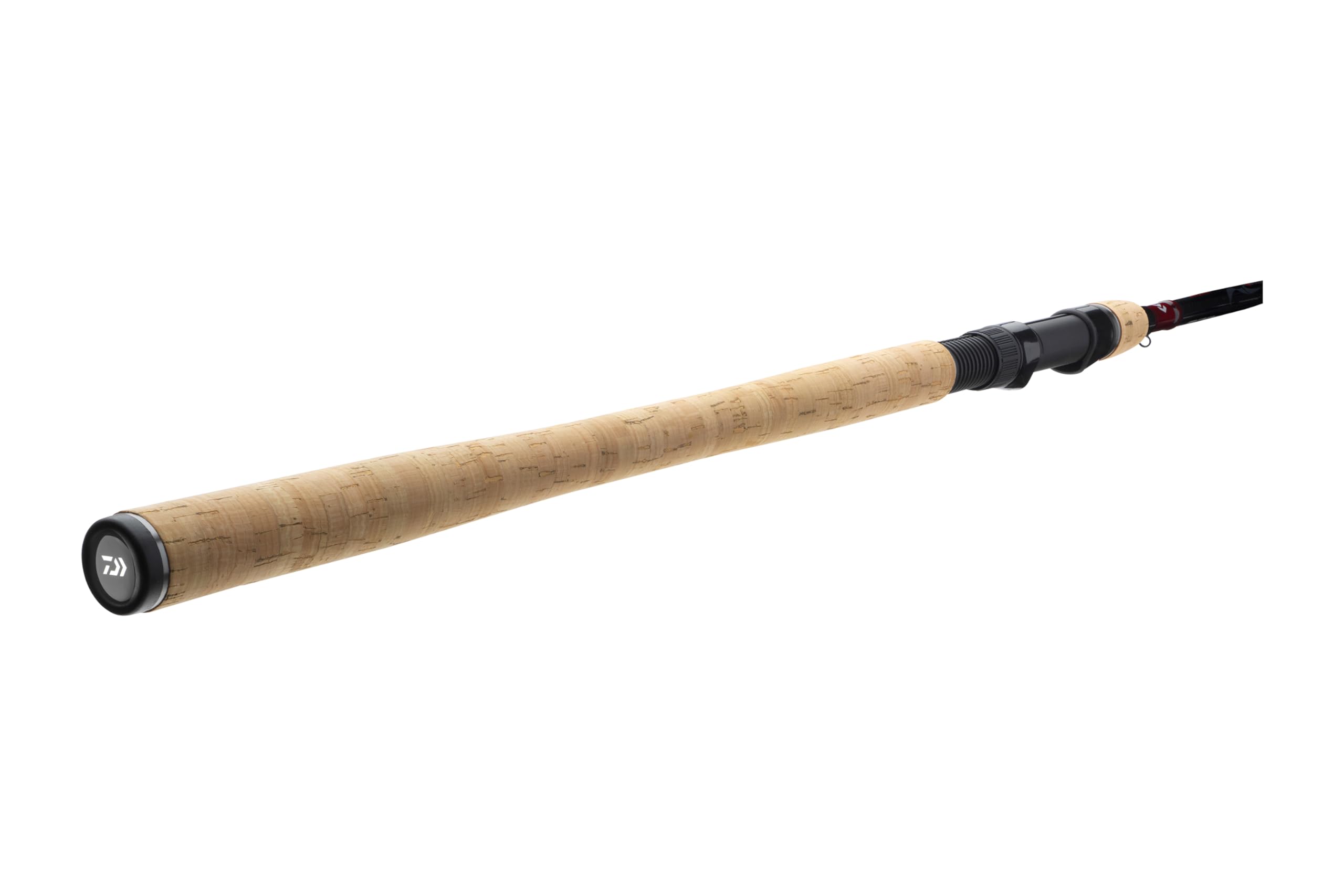 Daiwa Ninja X Feeder 390XH cork handle closeup highlighting comfortable grip.