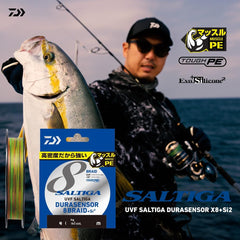 Daiwa PE Line UVF Soltiga Dura Sensor X8+ Si2 closeup yarn weave shows premium construction.