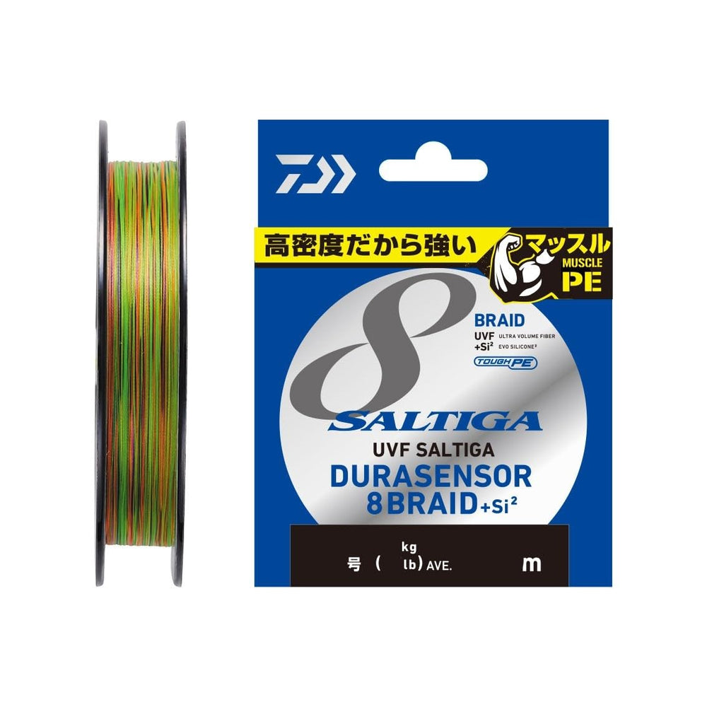 Daiwa PE Line UVF Soltiga Dura Sensor X8+ Si2 spool shot highlights abrasion resistance.