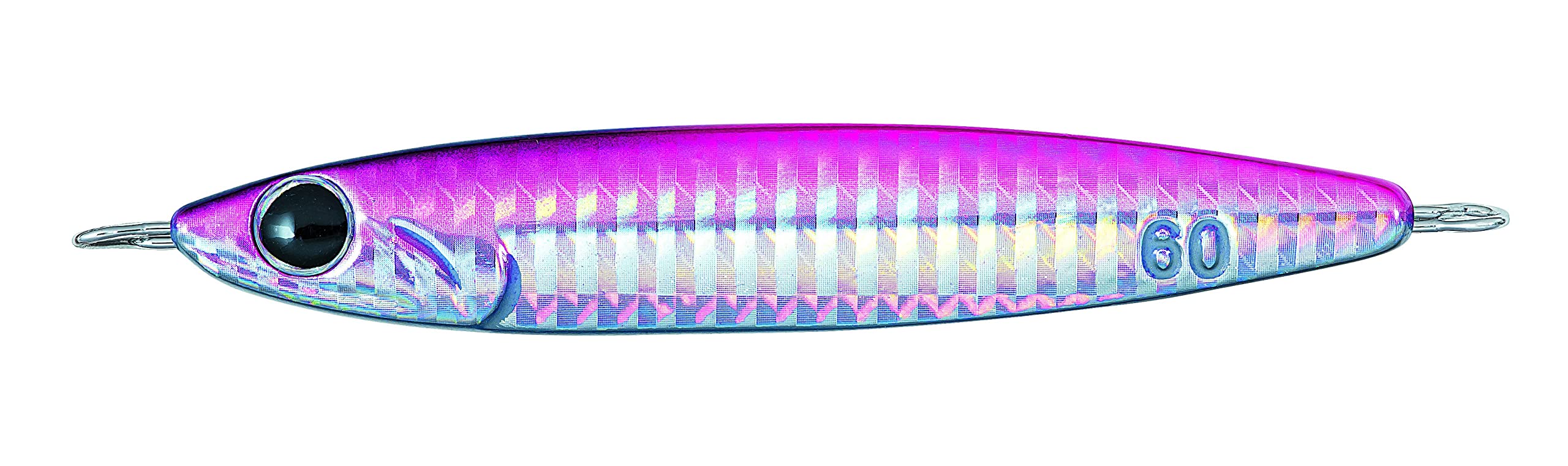 Daiwa Pink 40G metal casting jig, side view, enhances lure action in water