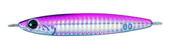 Daiwa Pink 40G metal casting jig, side view, enhances lure action in water