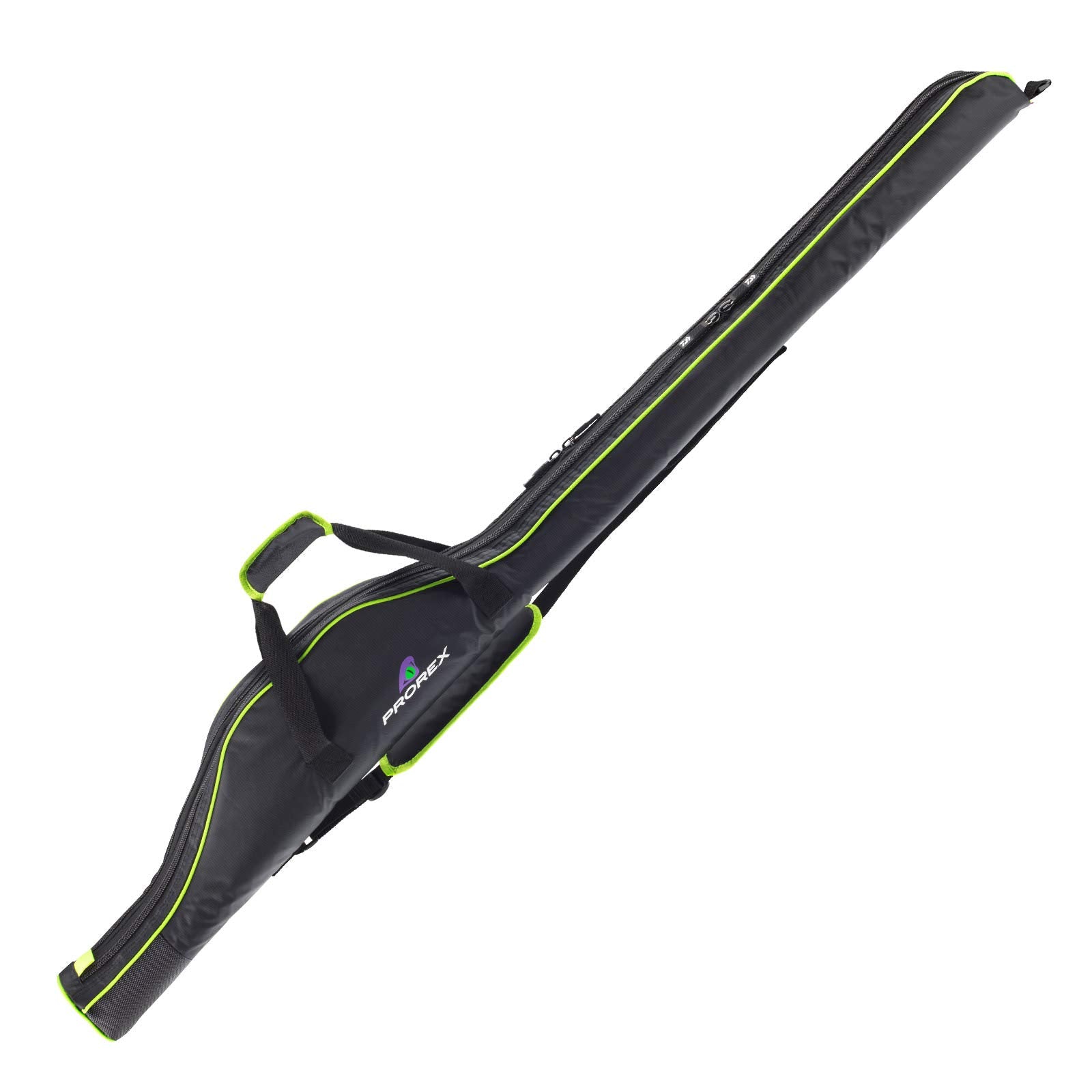 Daiwa Prorex 2 Rod Bag with a padded shoulder strap for comfortable transport.