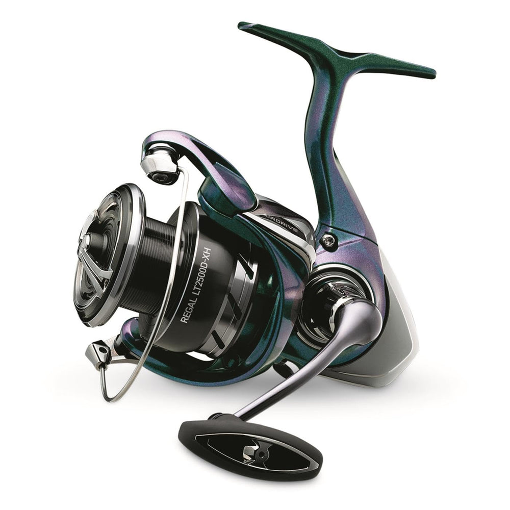 Daiwa Regal LT Front-End Rotor Weight improves balance for precise casting and control.