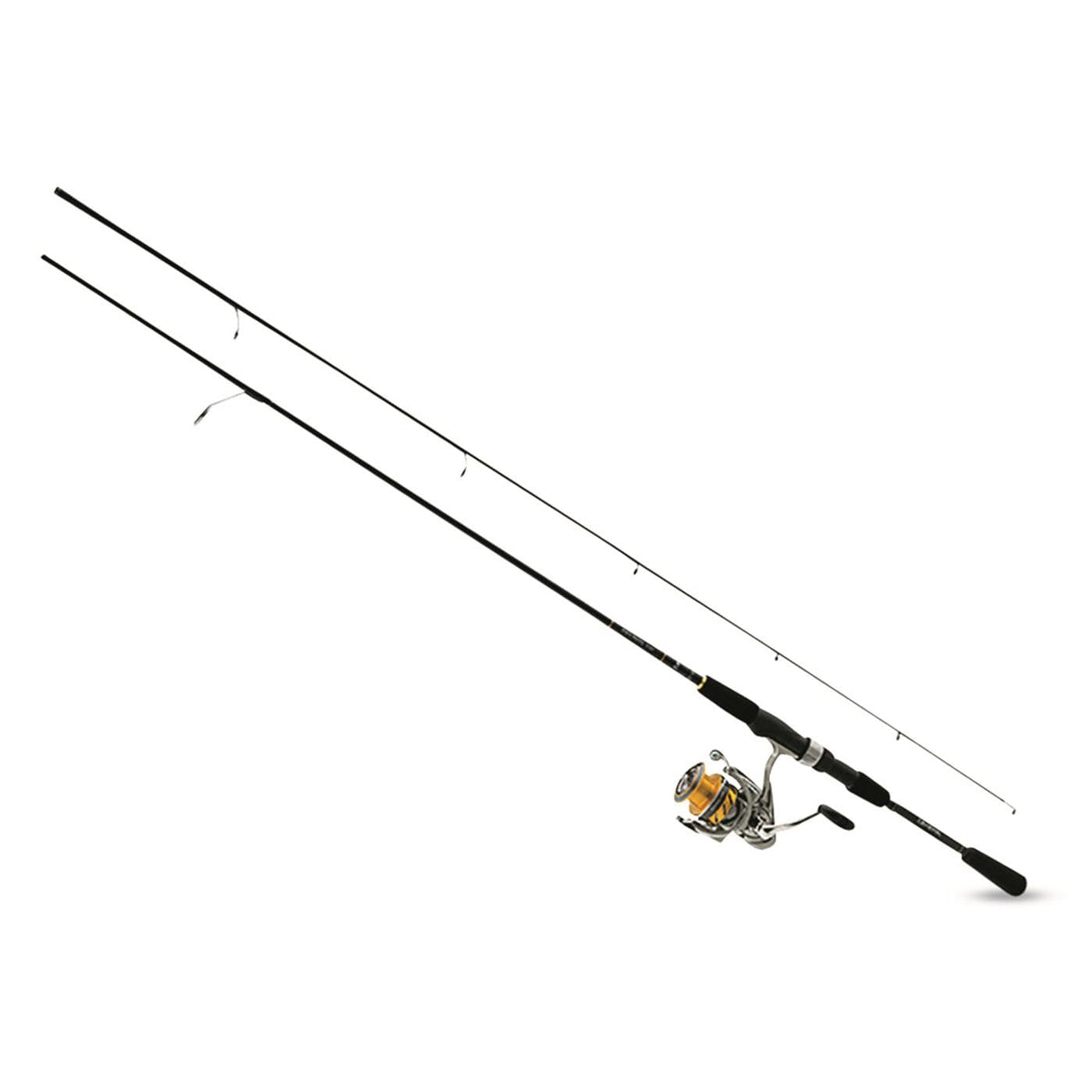 Daiwa Revros LT freshwater spinning combo front view, lightweight sensitivity for versatile fishing.