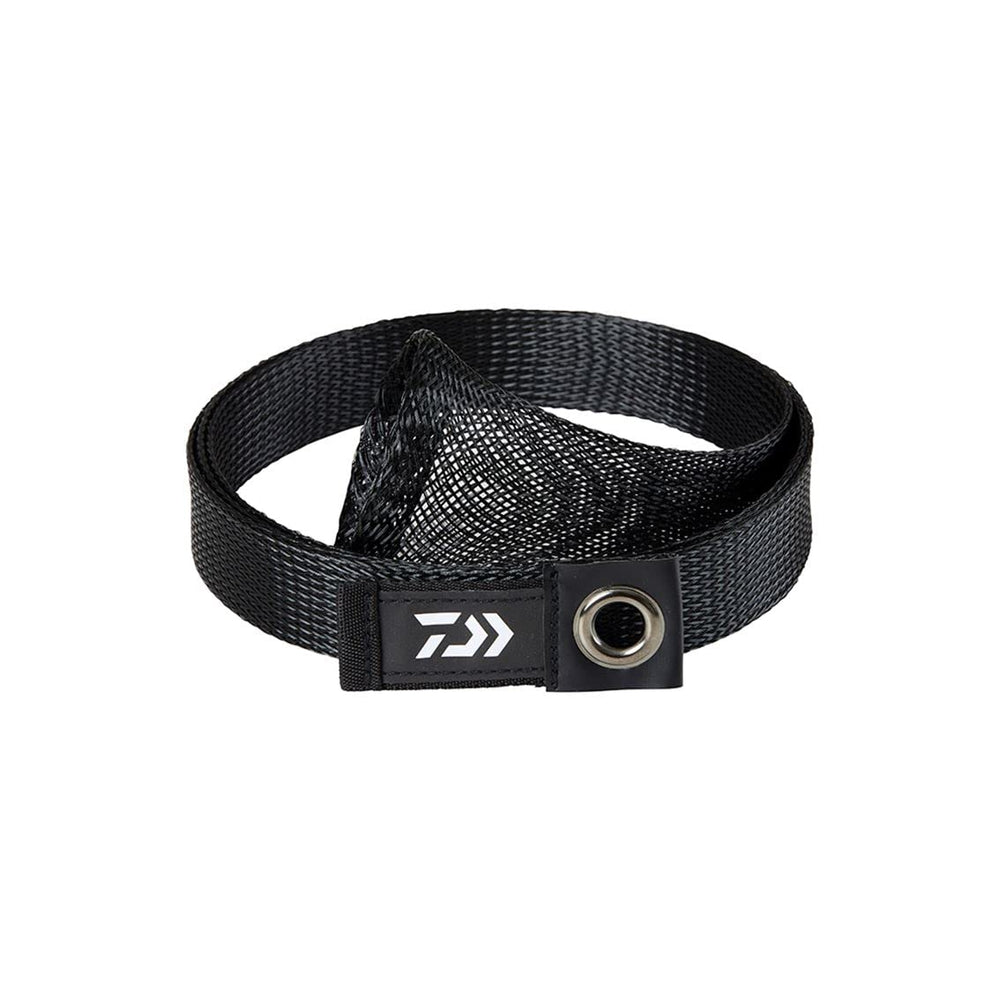 Daiwa rod cover mesh long 30-A black, front view, protects rods and prevents tangles