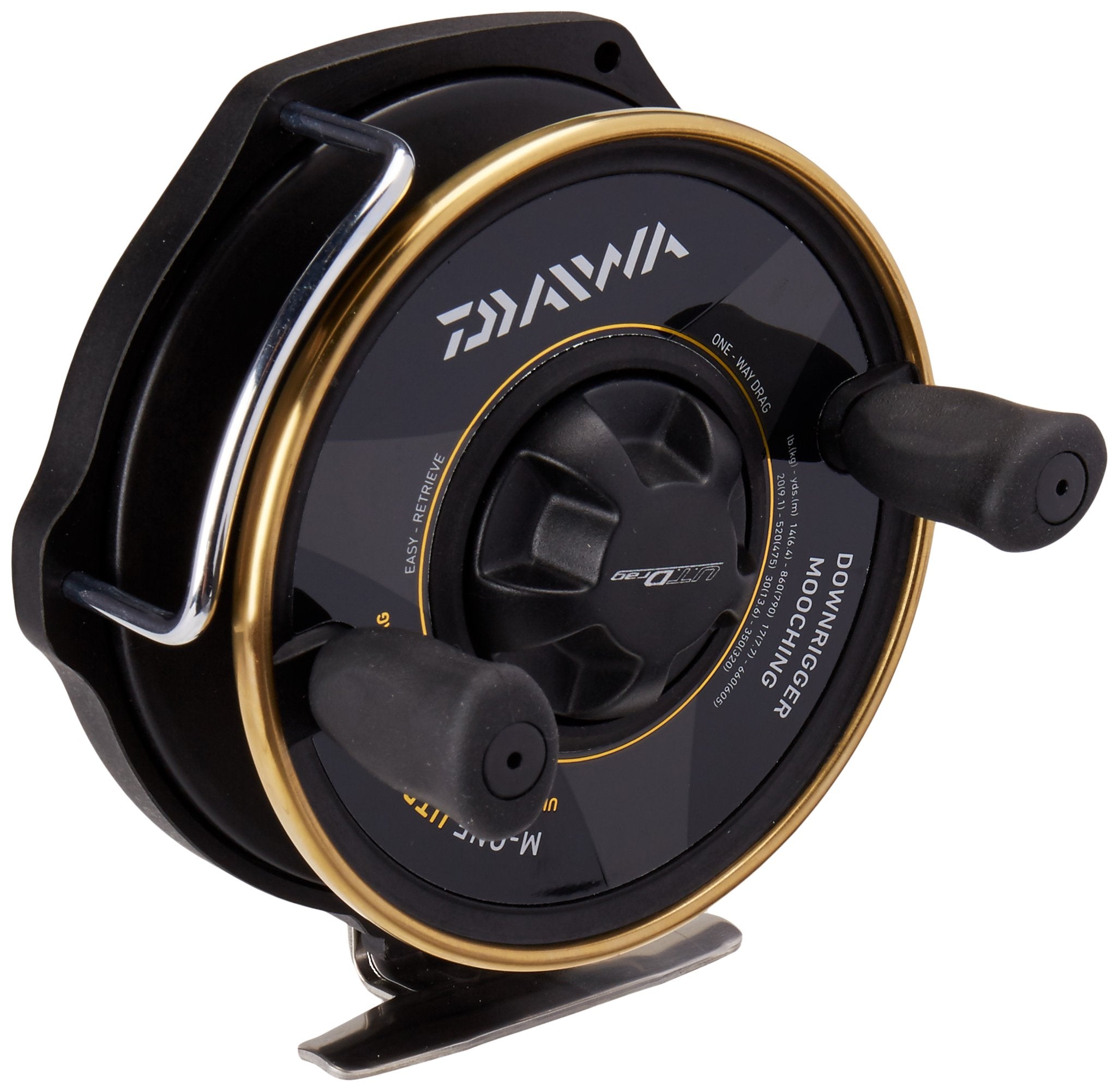 Daiwa Salmon Mooching Reel side view showing lightweight composite body for easy handling.